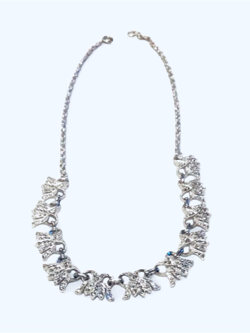 Vintage Rhinestone Bows Necklace